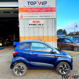 Voiturette sans permis d'occasion prix pas cher Aixam City bleue foncé