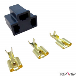 Connecteur avec 3 cosses droites pour douille H4