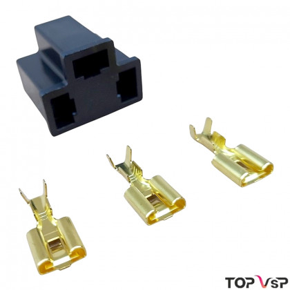 Connecteur avec 3 cosses droites pour douille H4