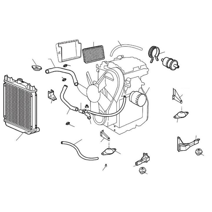 Radiateur / Support moteur / Filtres