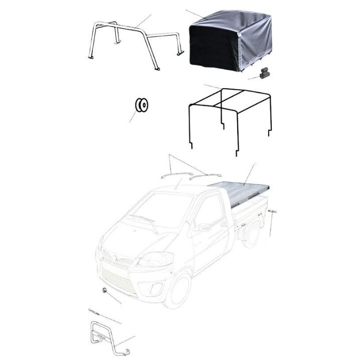 Pare-buffle et cellule arrière avec bâche